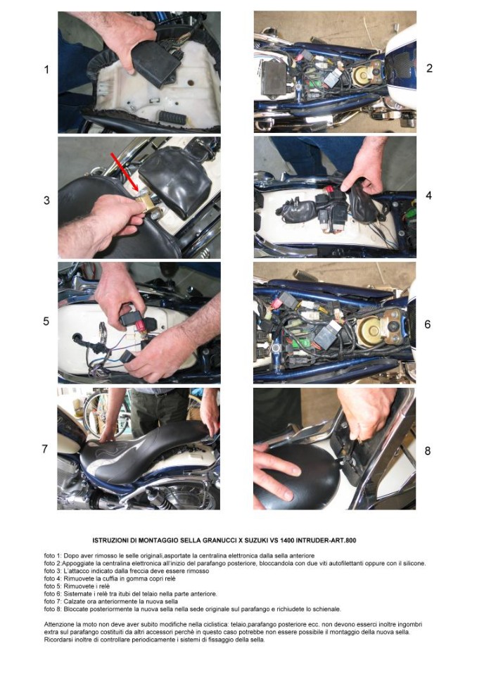 seat assemby instruction for Intruder vs 1400